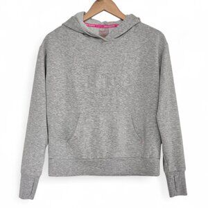 Juicy Couture Sport Hoodie Sweater Women's Puffy Chest Logo Heather Grey XS